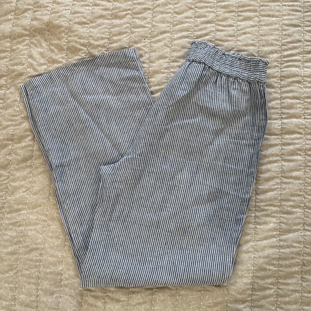 Chelsea & Theodore Seersucker Linen Pant